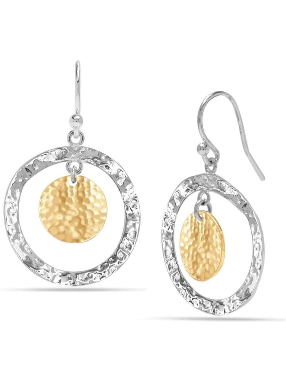 Handmade 925 Sterling Silver Hammered Drop & Dangle Earrings | Textured